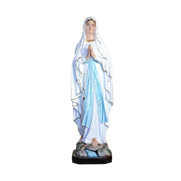 Statua Madonna di Lourdes cm 130 (51,18'') in vetroresina con occhi di vetro