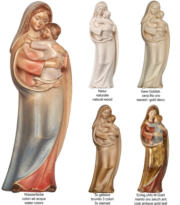 Statua della Madonna con Gesù Bambino in legno