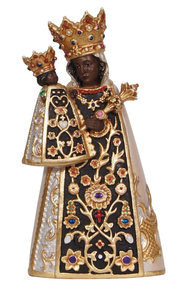 Statua della Madonna di Altötting , scolpita in legno della Valgardena e decorata a mano di produzione artigianale italiana