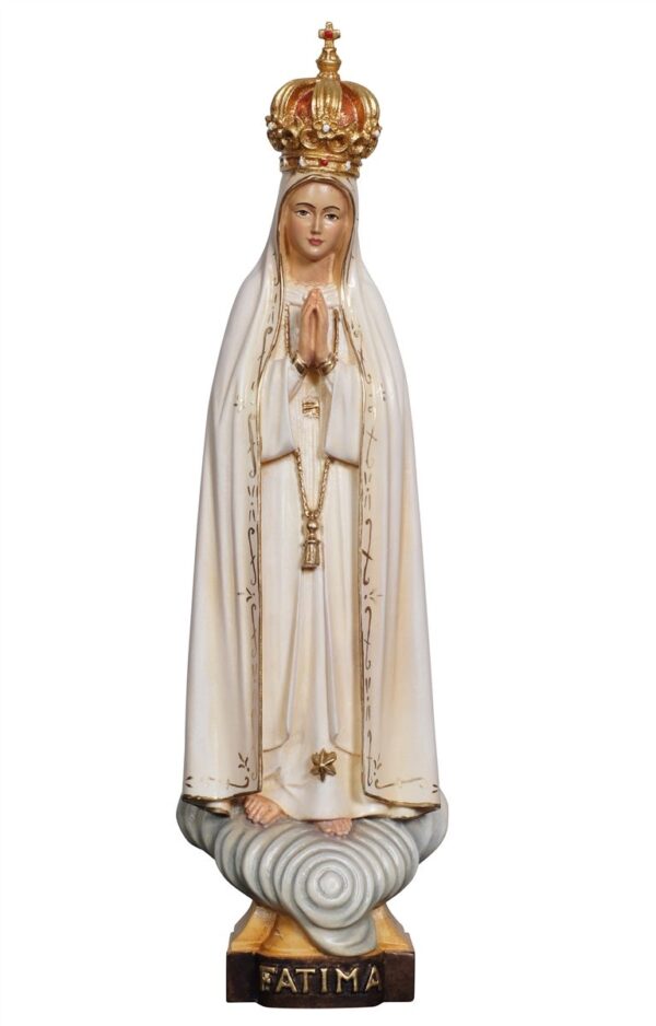 Statua Nostra Signora di Fatima in legno della Val Gardena