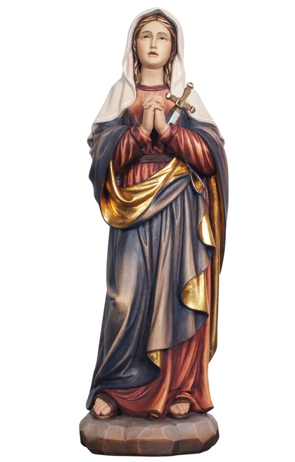 Statue of Our Lady of Sorrows in wood, Statua della Madonna Addolorata in legno realizzata in Val Gardena