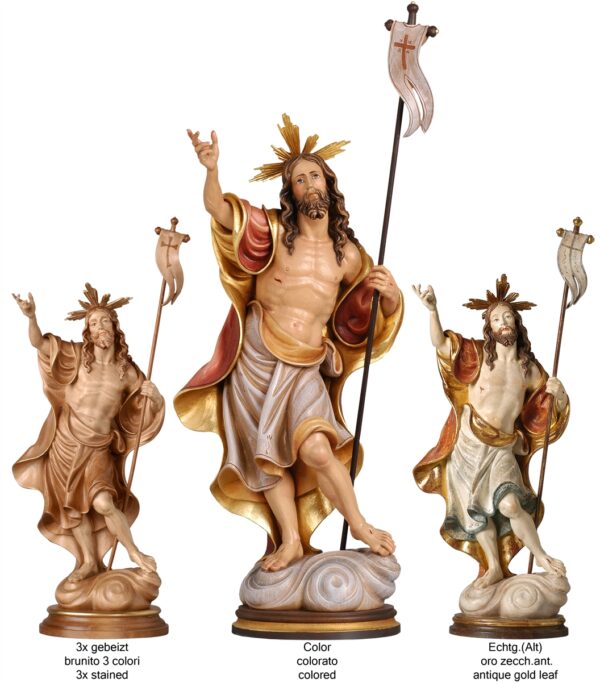 Resurrection of Jesus wooden statue made in Italy