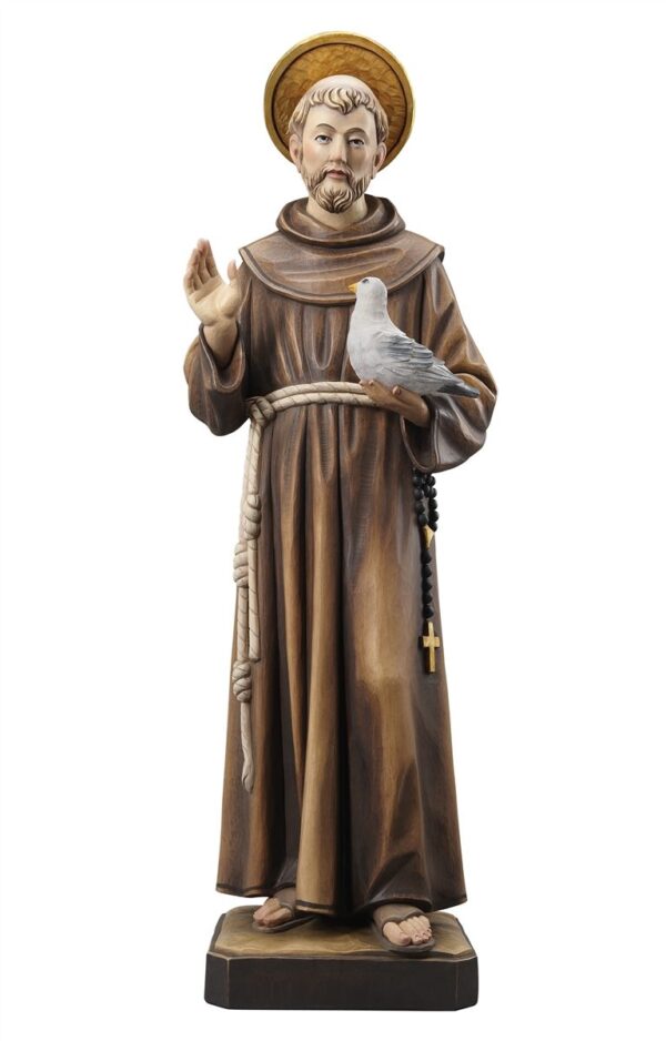 statua San Francesco in legno. Wooden statue of St. Francis of Assisi