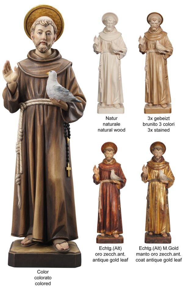 Statua di San Francesco d'Assisi in legno