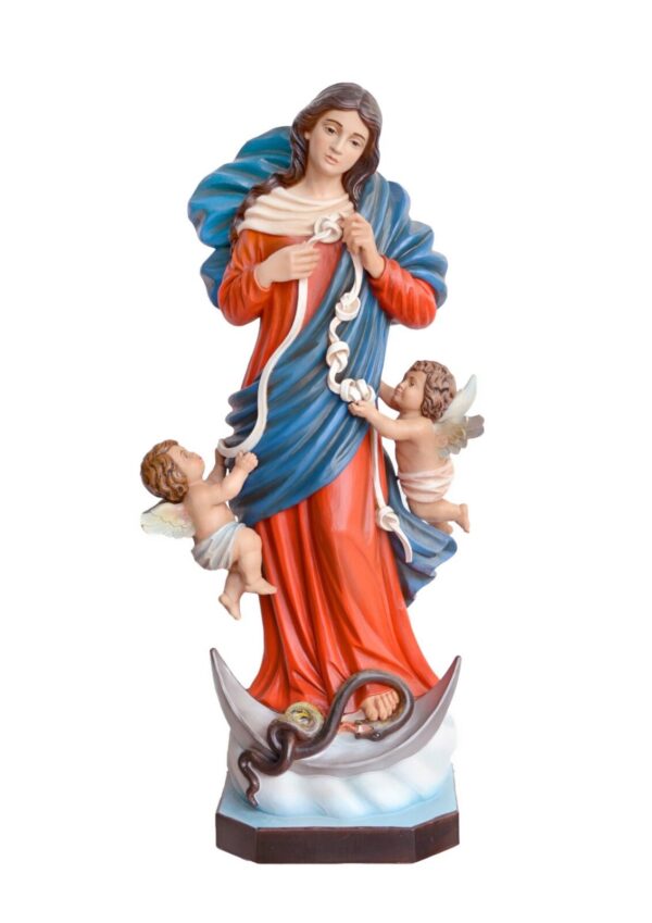 Statua di Maria che scioglie i nodi cm. 100 (39,37'') in resina con occhi dipinti