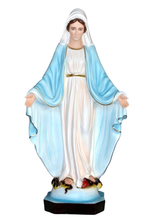Statua Madonna Miracolosa cm 85 (33.47'') in resina con occhi di vetro