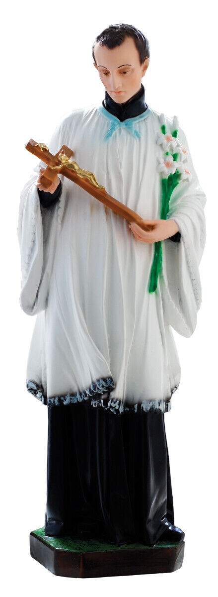 Statua di San Luigi Gonzaga cm 60 (23,62'') in resina con occhi di vetro