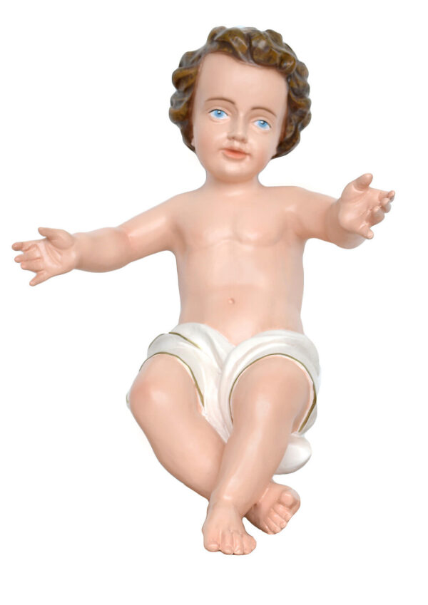 Statua di Gesù Bambino con braccia aperte cm 35 in resina