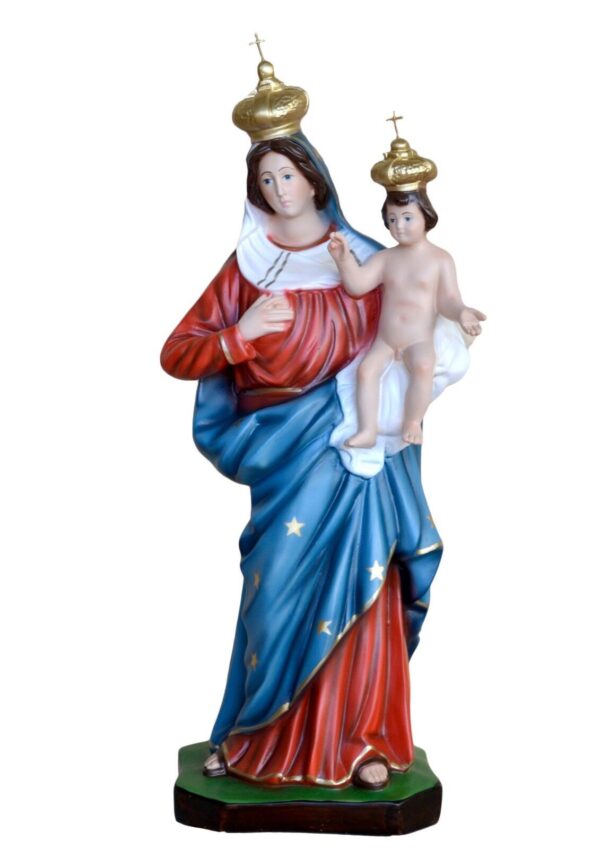Statua Madonna delle Grazie cm 65 (25,59'') in resina con occhi di vetro