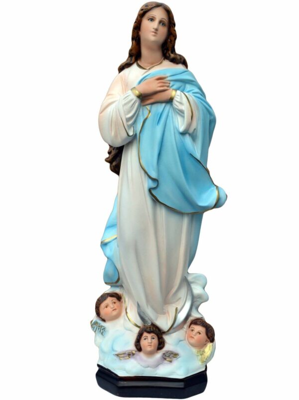 Statua Madonna Assunta del Murillo cm 60 (23,62'') in resina con occhi dipinti