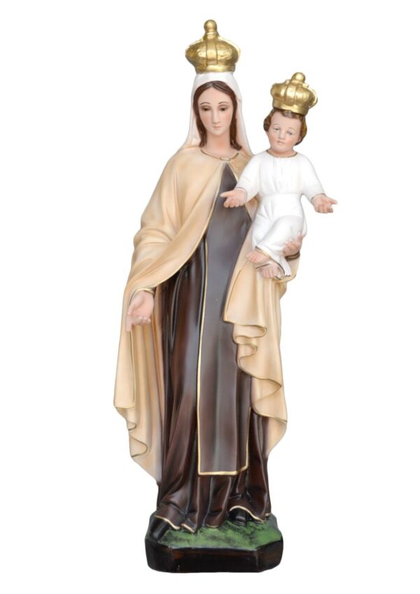 Statua Madonna del Carmine cm 60 (23,62'') in resina con occhi dipinti