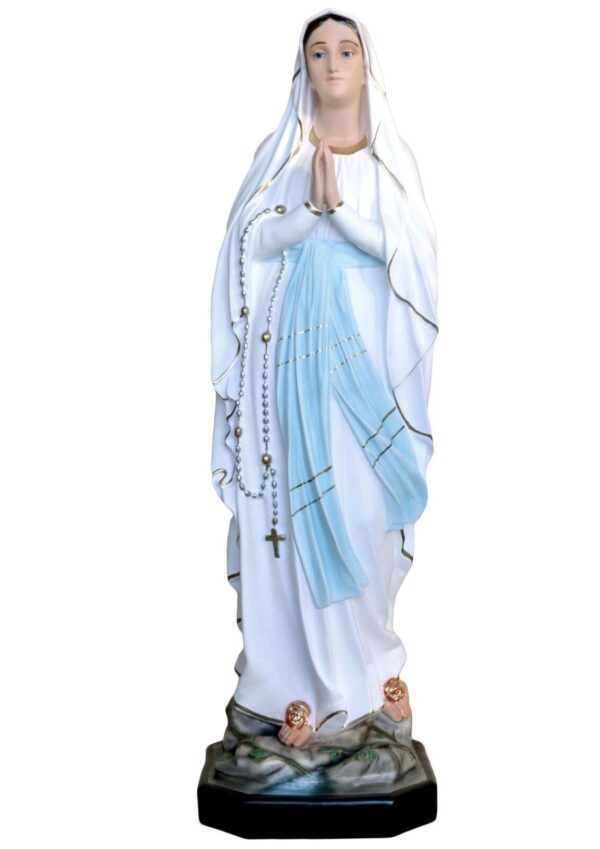 Statua Madonna di Lourdes cm 105 (41,34'') in resina con occhi di vetro