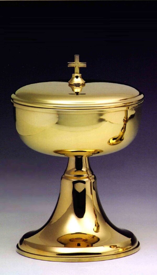 Pisside liturgica in silverplated dorato cm 20