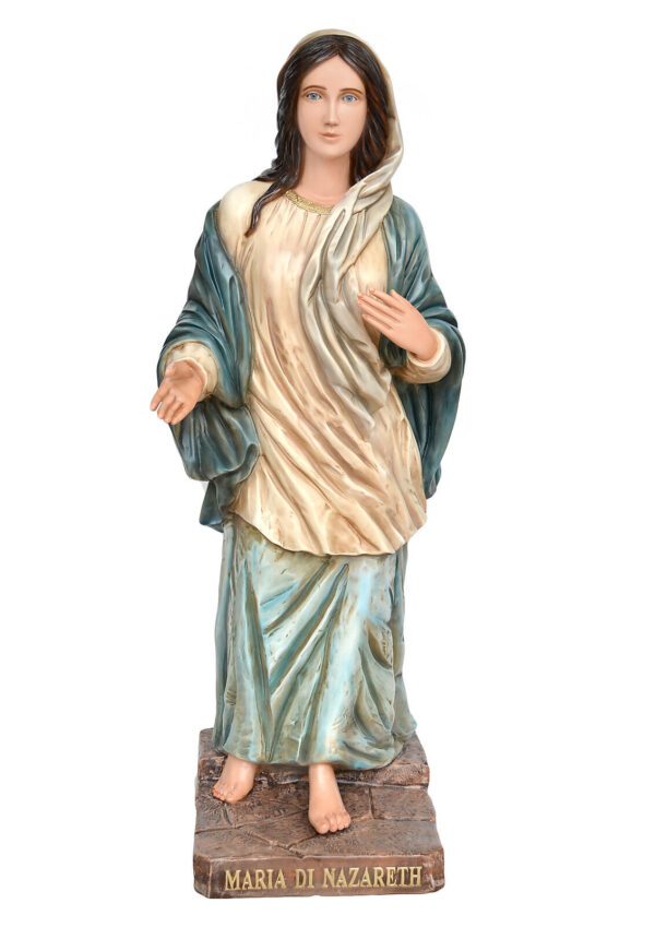 Statua Maria di Nazareth cm 120 (47,24'') in vetroresina con occhi dipinti