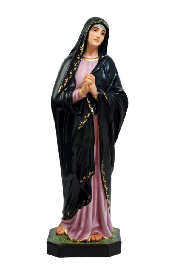 Statua della Madonna Addolorata cm 110 ( 43,30'') in resina con occhi di vetro
