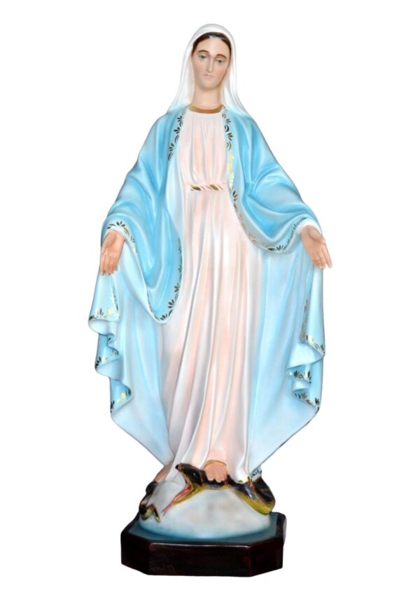 Statua Madonna Miracolosa cm 105 (41.34'') in resina con occhi dipinti