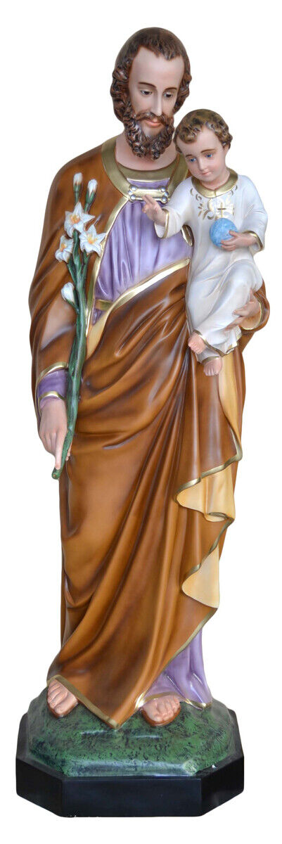 Statua San Giuseppe cm 160 (62,99'') in vetroresina con occhi dipinti