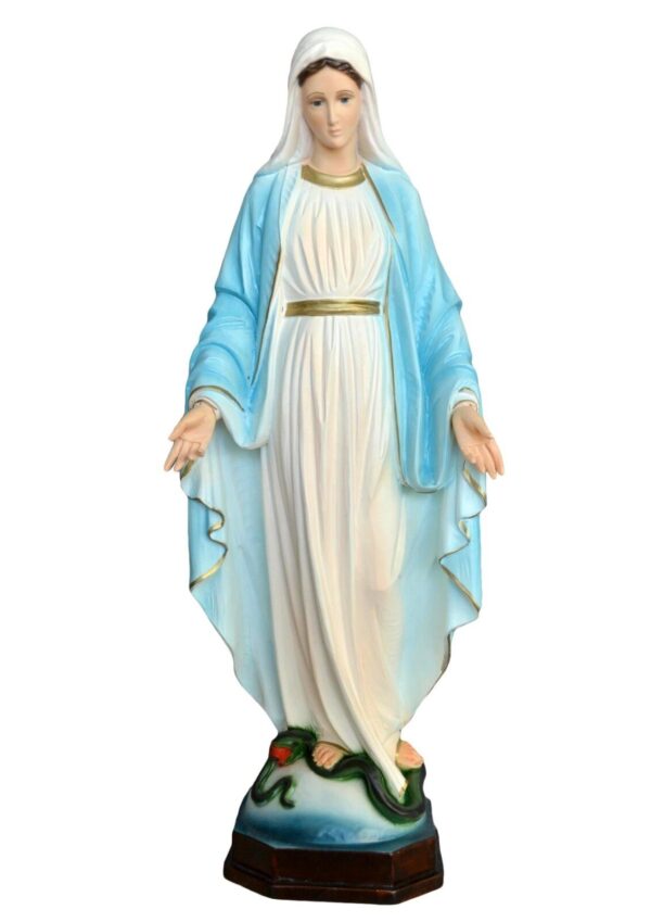 Statua Madonna Miracolosa cm 60 (23.62'') in resina con occhi di vetro