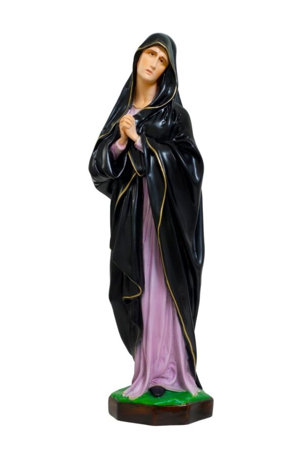 Statua della Madonna Addolorata cm. 60 (23,62'') in resina con occhi dipinti
