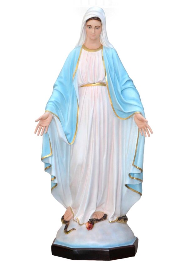 Statua Madonna Miracolosa cm 160 (62.99'') in vetroresina con occhi dipinti