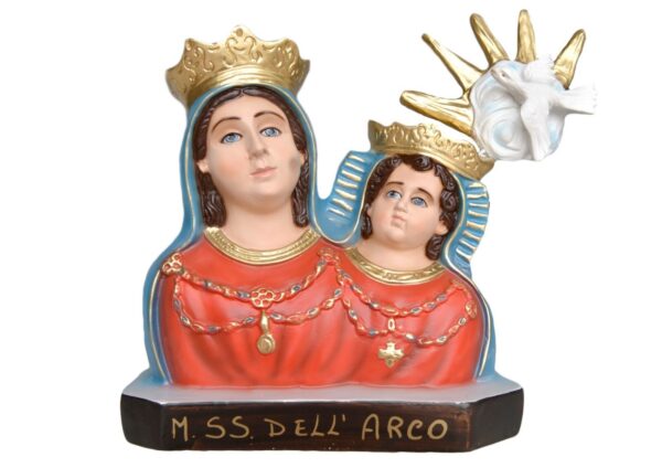 Statua Busto Madonna dell' Arco cm 35 x 35 in resina vuota