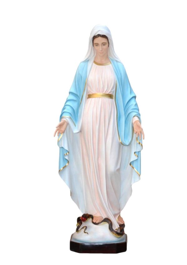 Statua Madonna Miracolosa cm 180 (70.87'') in vetroresina con occhi dipinti