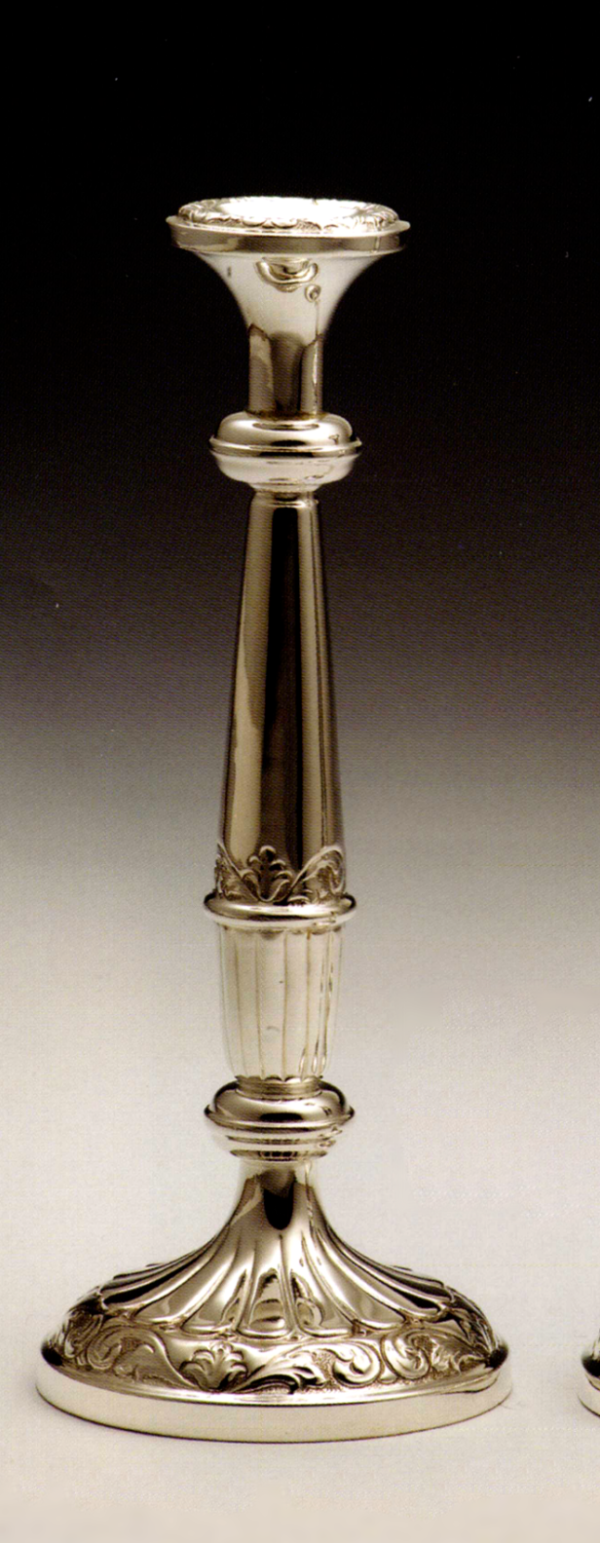 Candeliere per altare cm 29 in silverplated produzione artigianale