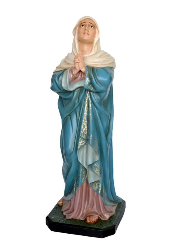 Statua della Madonna Addolorata cm 135 (53,15'') in vetroresina con occhi dipinti