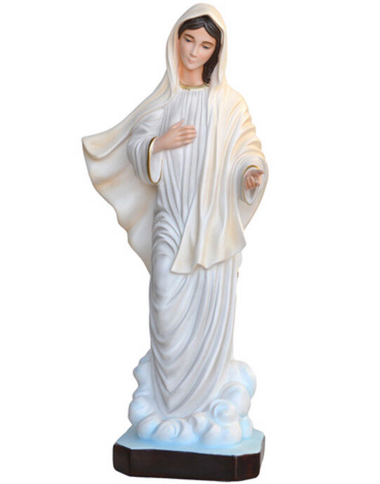 Statua Madonna di Medjugorje cm 80 (31.50'') in resina con occhi di vetro