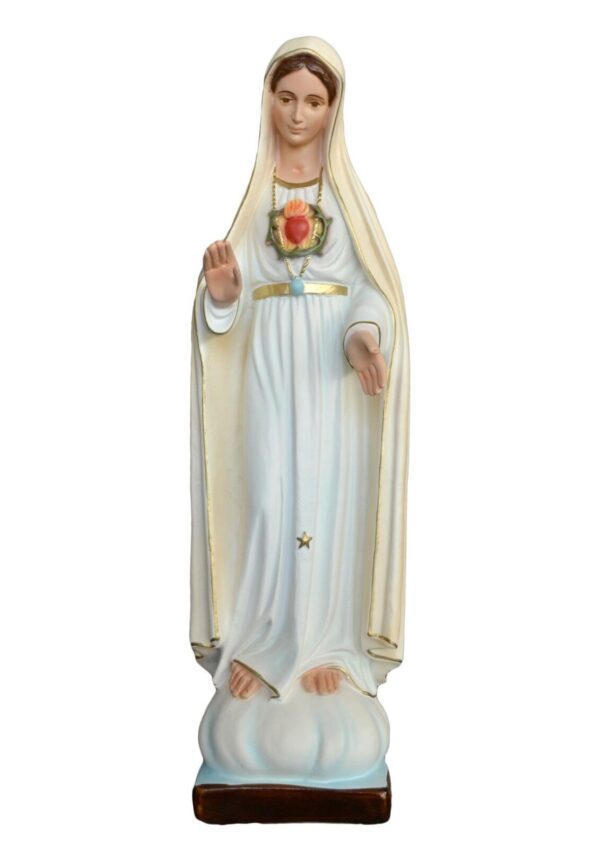 Statua Madonna di Fatima II apparizione cm 65 (25,59'') in resina con occhi di vetro