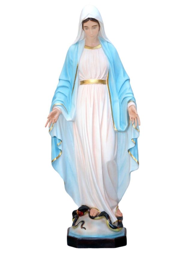 Statua Madonna Immacolata cm 120 in vetroresina con occhi dipinti