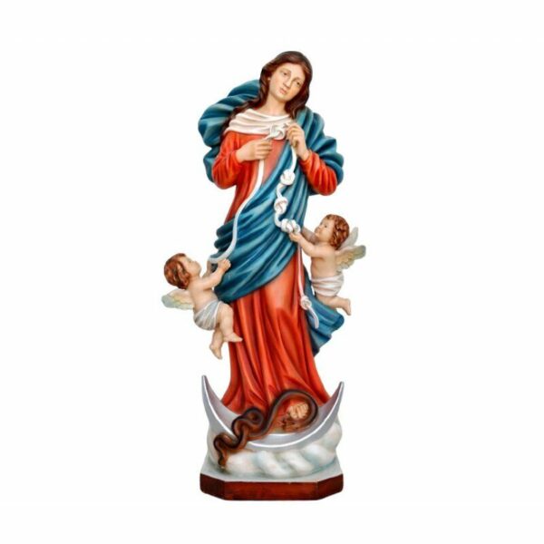 Statua di Maria che scioglie i nodi cm. 60 (23,62'') in resina con occhi di vetro