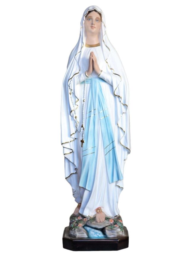 Statua Madonna di Lourdes cm 130 (51,18'') in resina con occhi di vetro