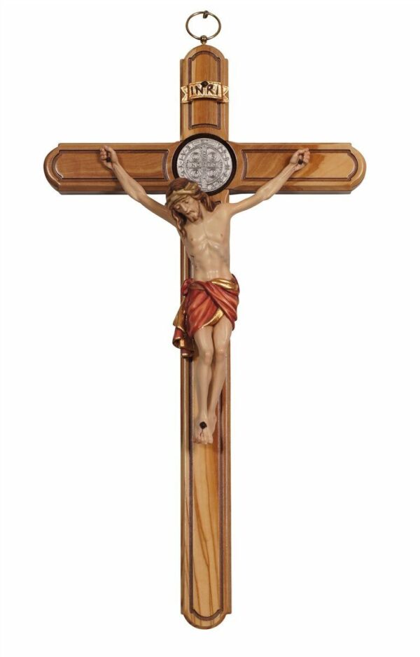 Crocifisso di San Benedetto in legno d'ulivo
