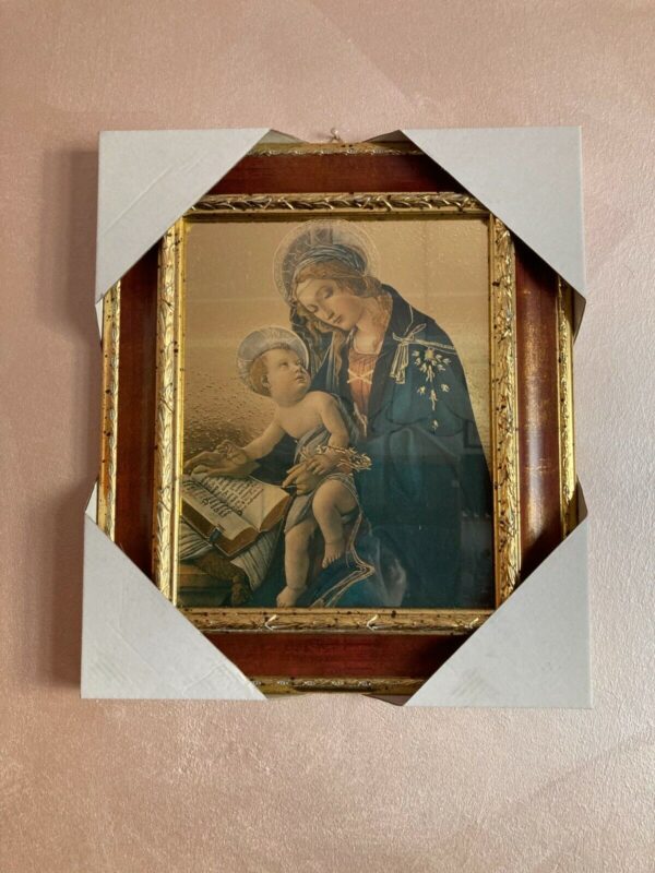 Quadro da appendere con immagine della Madonna e Gesù Bambino