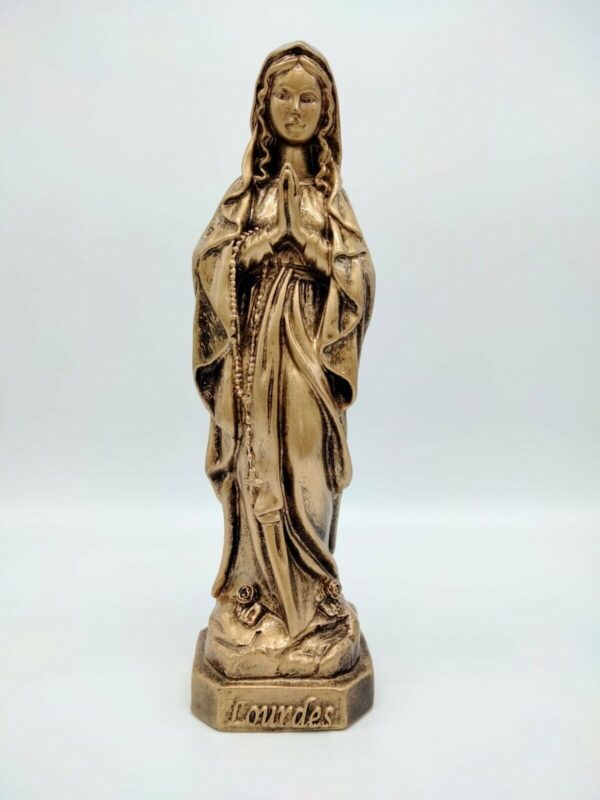 Statua Madonna Lourdes cm 30 (11,81'') in resina effetto bronzo antico