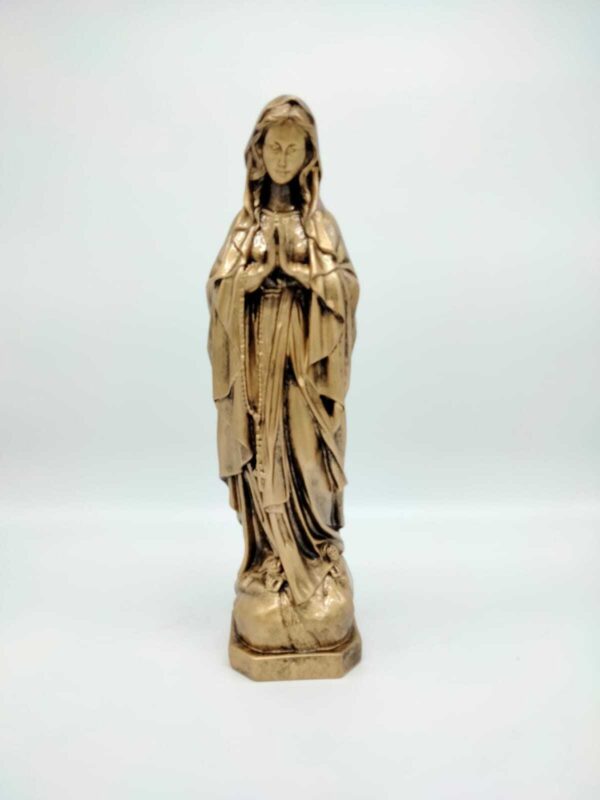 Statua Madonna Lourdes in resina cm 40 (15,75'') color bronzo antico