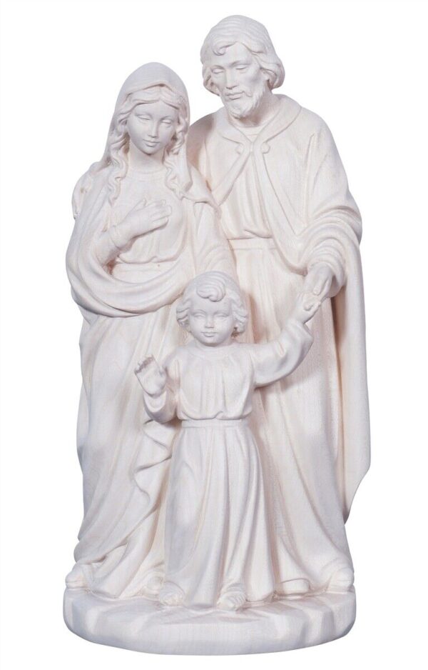 Holy Family in wood with baby Jesus standing