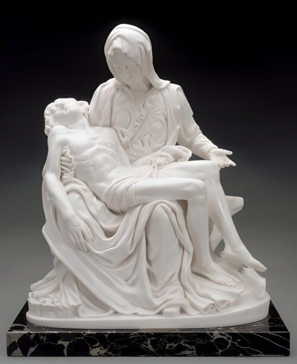 Statue of the Pietà made of white marble powder