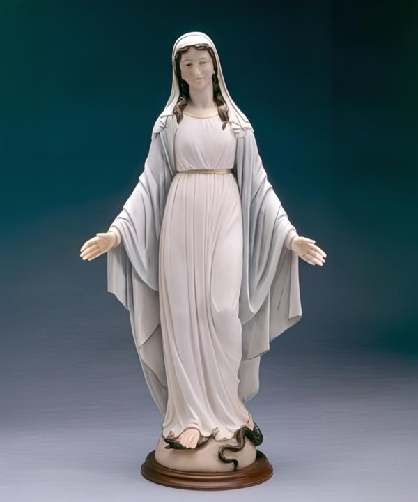 Statue of the Miraculous Madonna or Immaculate Conception in marble dust