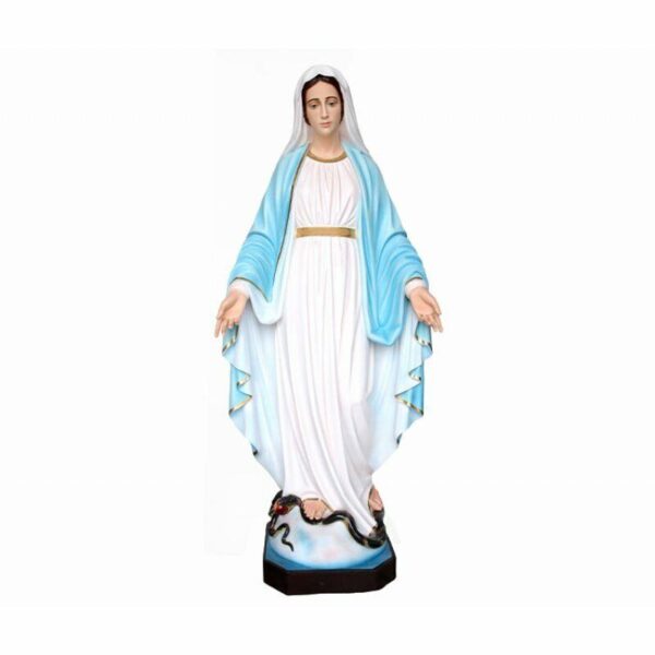 statua Madonna Miracolosa cm 160 in vetroresina con occhi dipinti