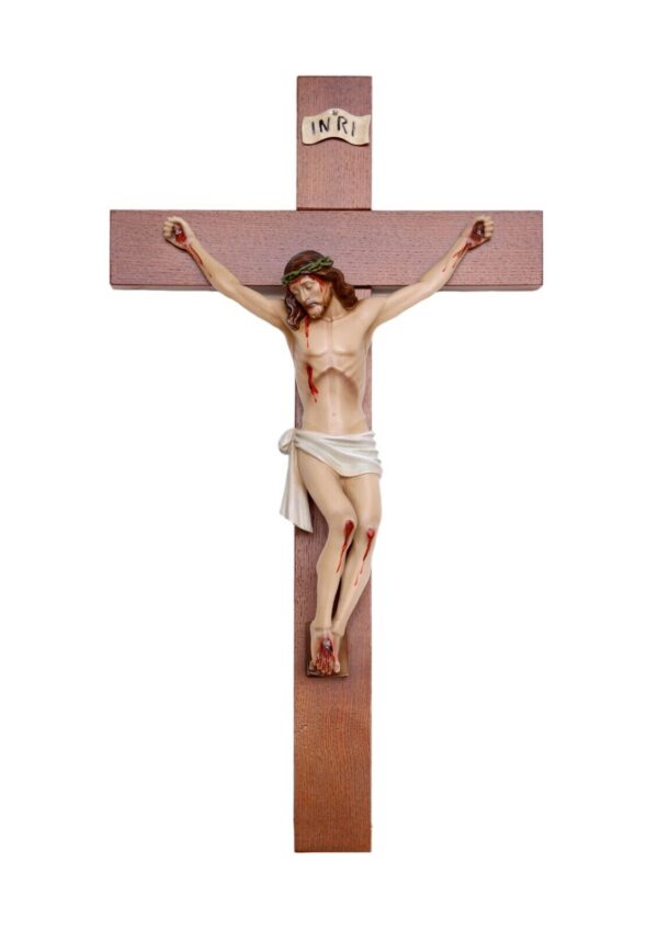 Crocifisso in legno cm. 40 x 24 con Corpo di Cristo in resina cm. 20