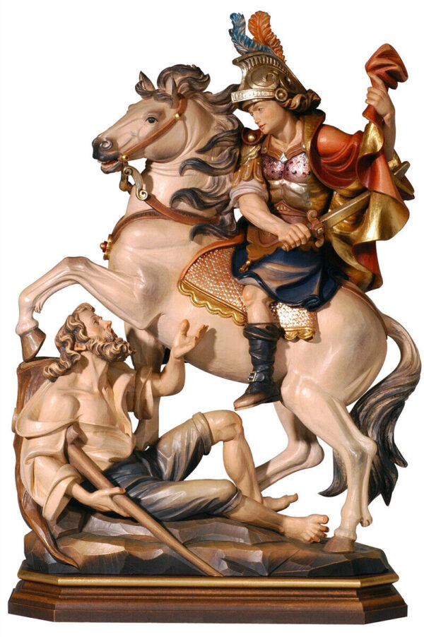Statua di San Martino a cavallo in legno