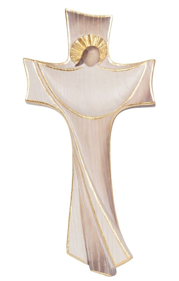 Croce in legno da appendere con Gesù Risorto