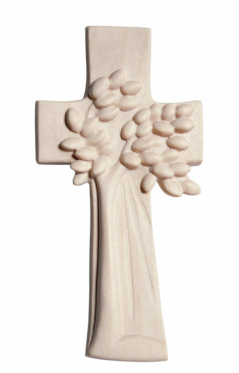 Crocifisso moderno in legno da parete con Padre Nostro cm 28 x 19 (11.02''  x 7.48'') - Ovunque Proteggimi