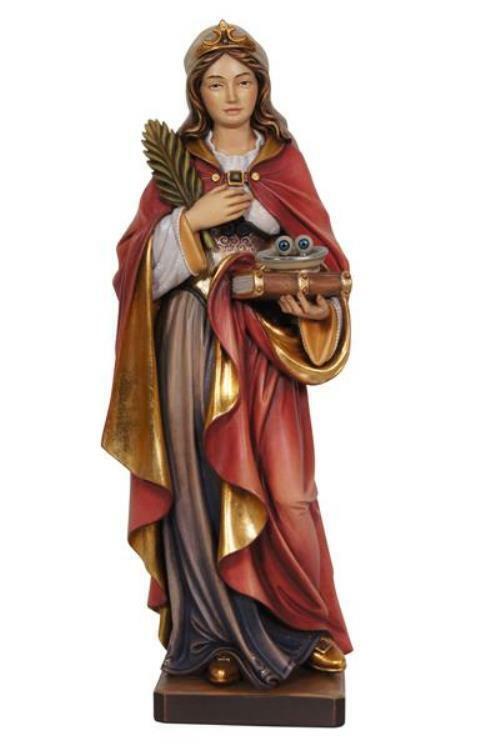 Statua di Santa lucia in legno
