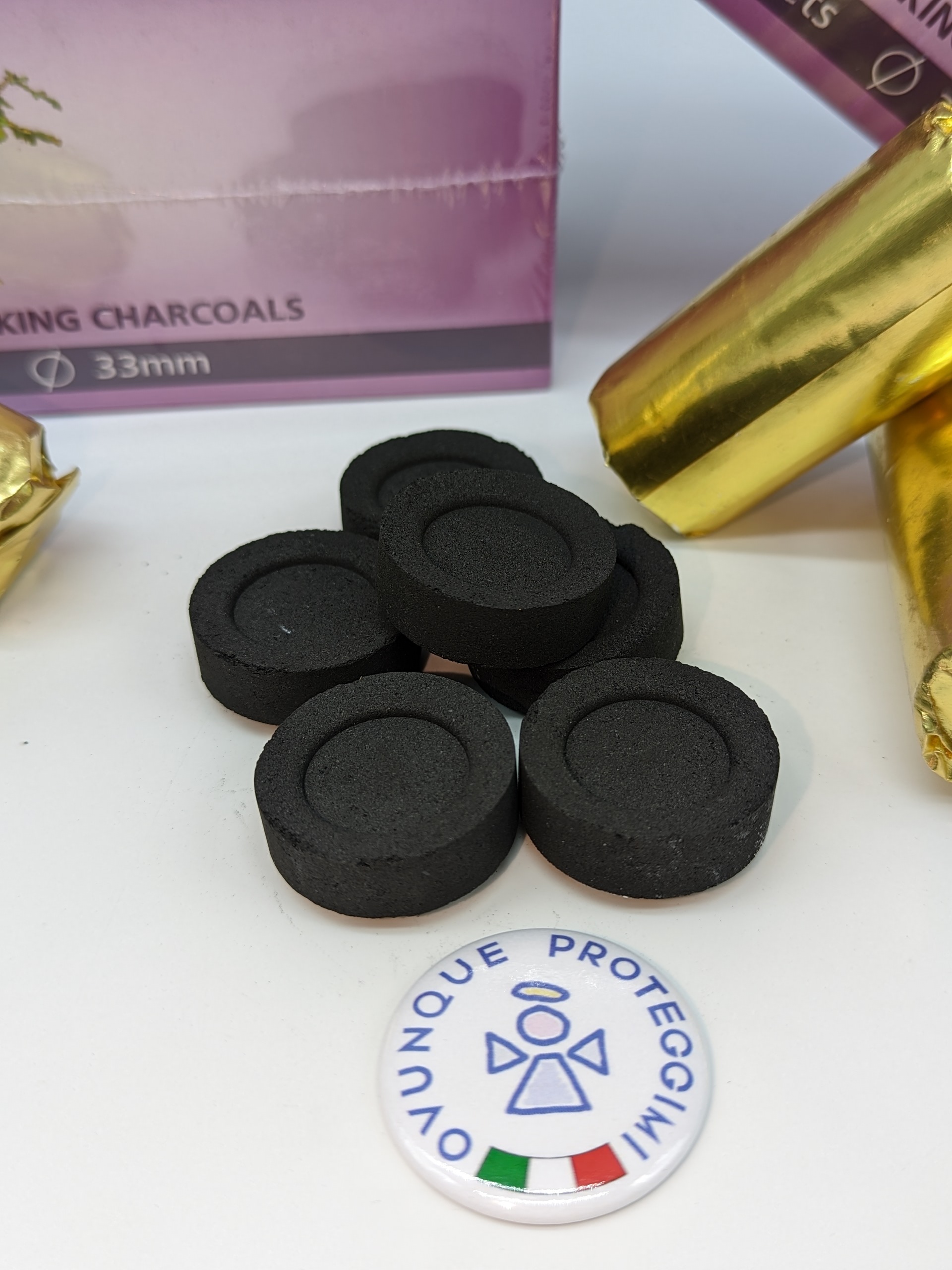Carboncini per incenso di origine greca diametro 33 mm - 120