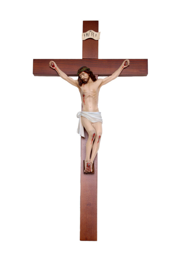 Crocifisso in legno cm. 85 x 45 con Corpo di Cristo in resina cm. 41