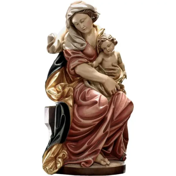 statua Madonna seduta con Bambino