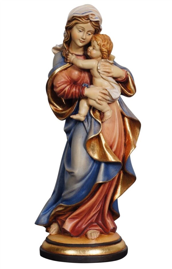 Statua della Madonna con Gesù Bambino in legno